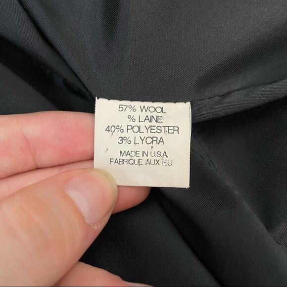 THEORY Wool Blazer Jacket Size 6 Black Crinkle Stripe Office Professional Work - Picture 9 of 10